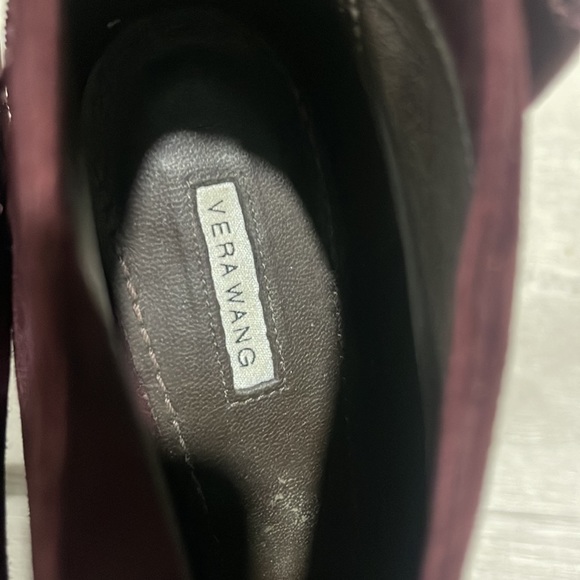 Authentic Vera Wang Royce Peep Toe Purple Booties w/ Ankle Bow | Size 36.5 EU - Picture 8 of 12